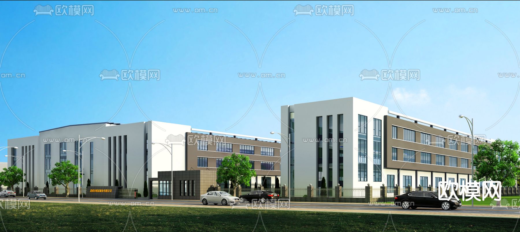 产业园建筑鸟瞰su模型下载（渲染图2）