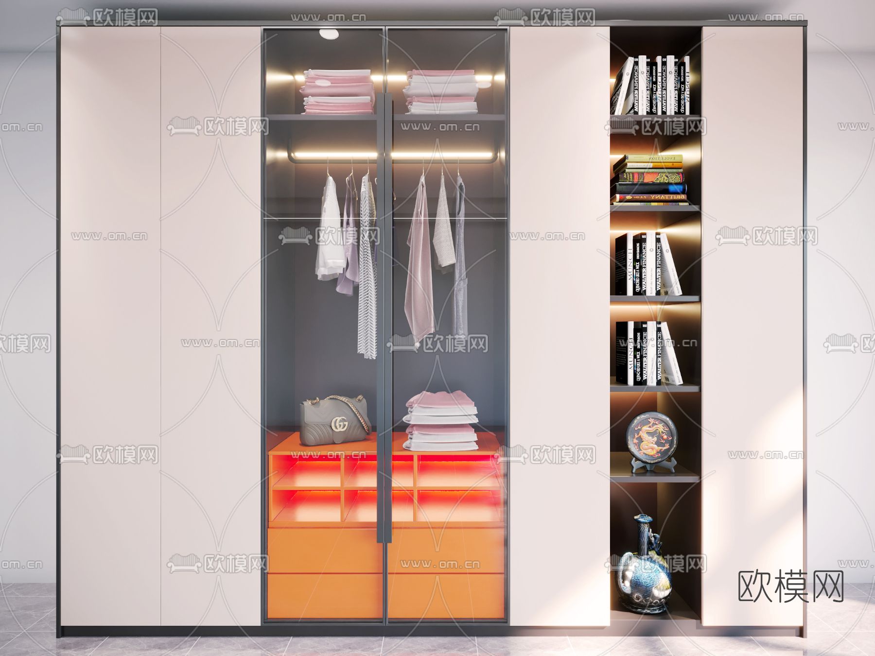 现代衣柜3d模型下载