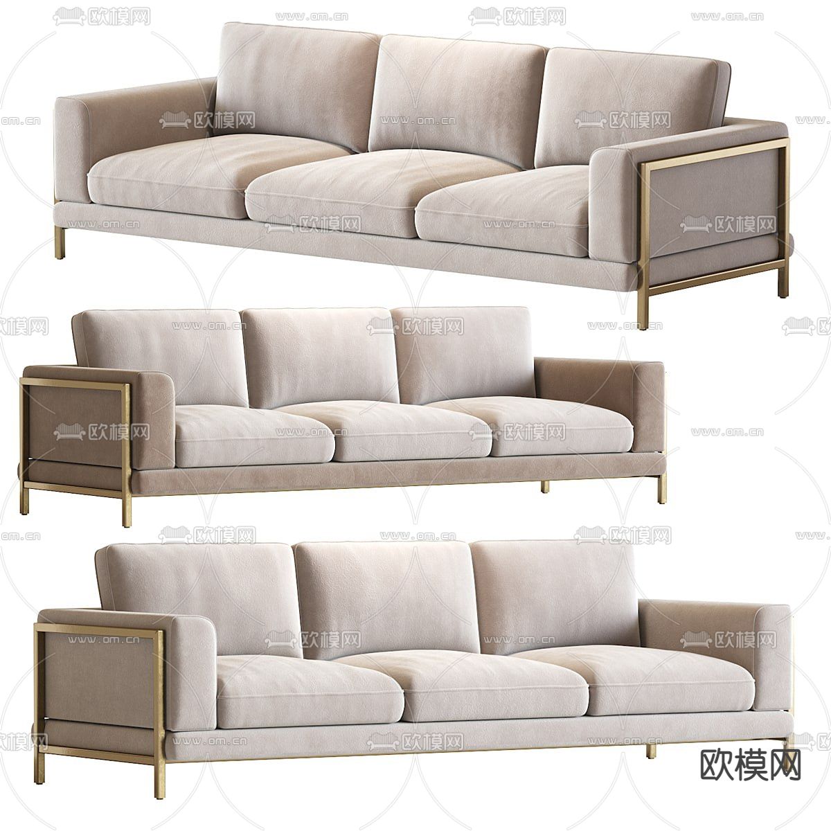 TON三人沙发3d模型下载