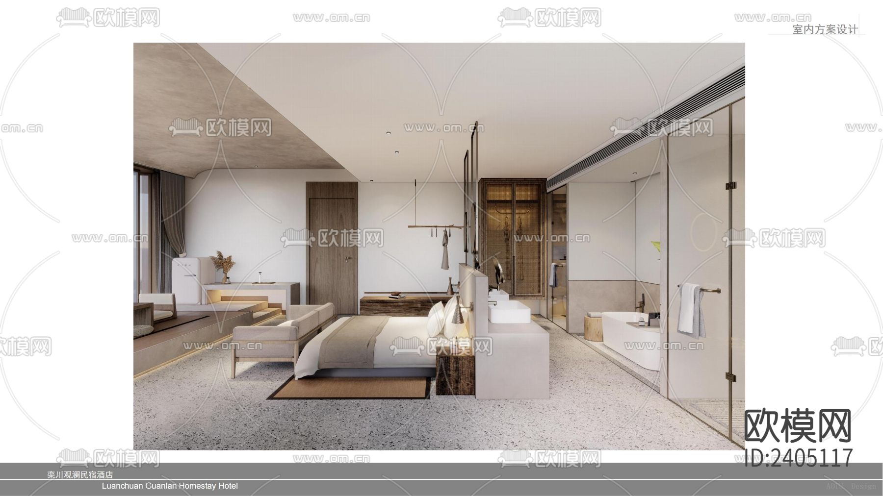 民宿CAD施工图下载（渲染图5）