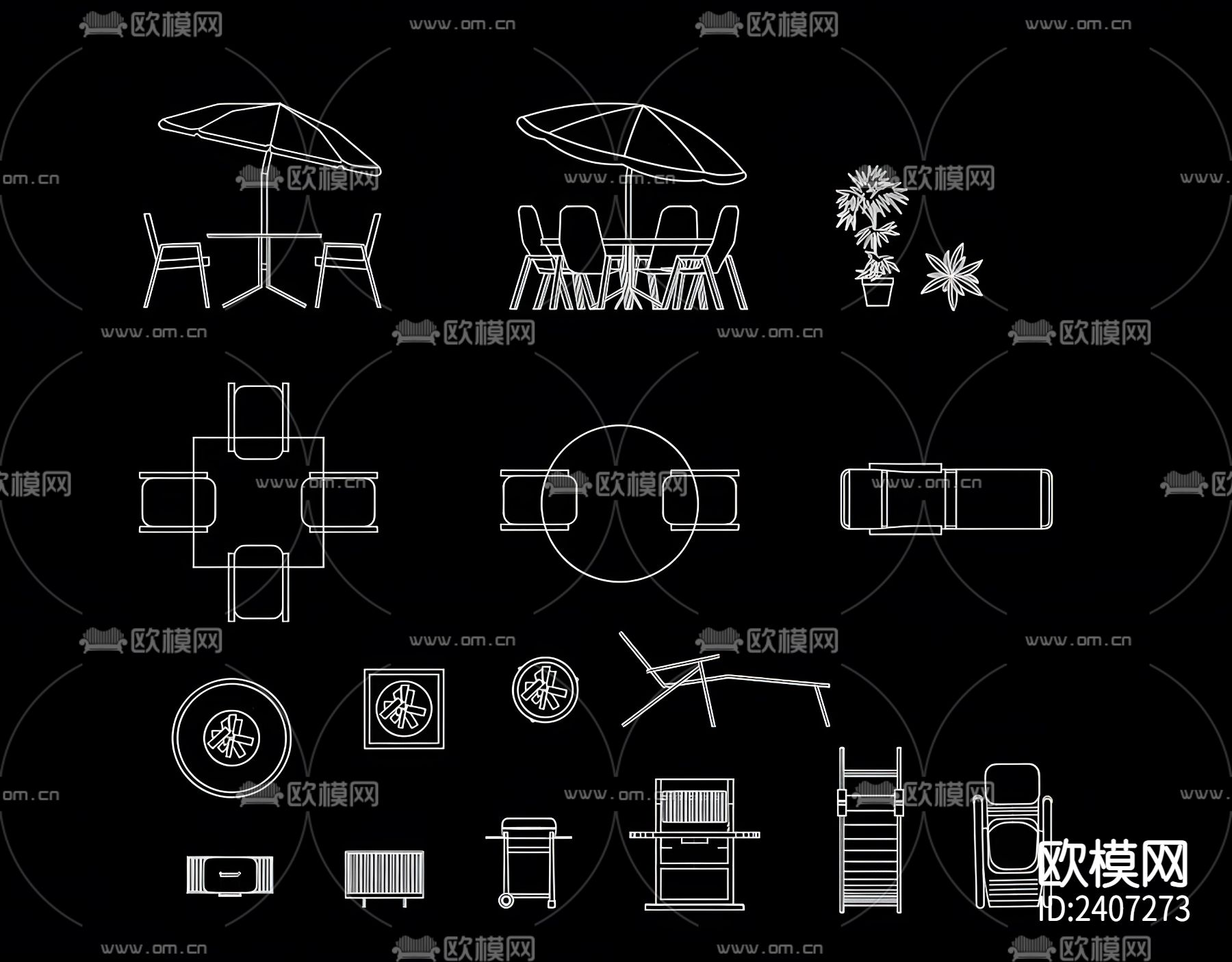 室外景观设计cad施工图下载（渲染图2）