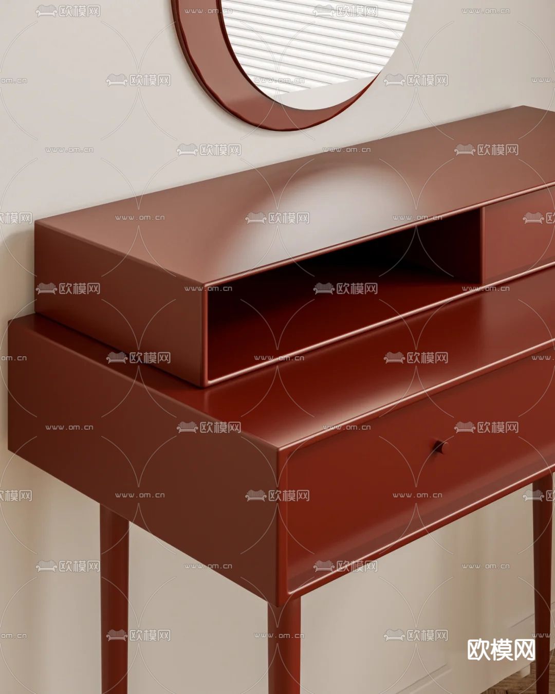 现代梳妆台su模型下载（渲染图2）