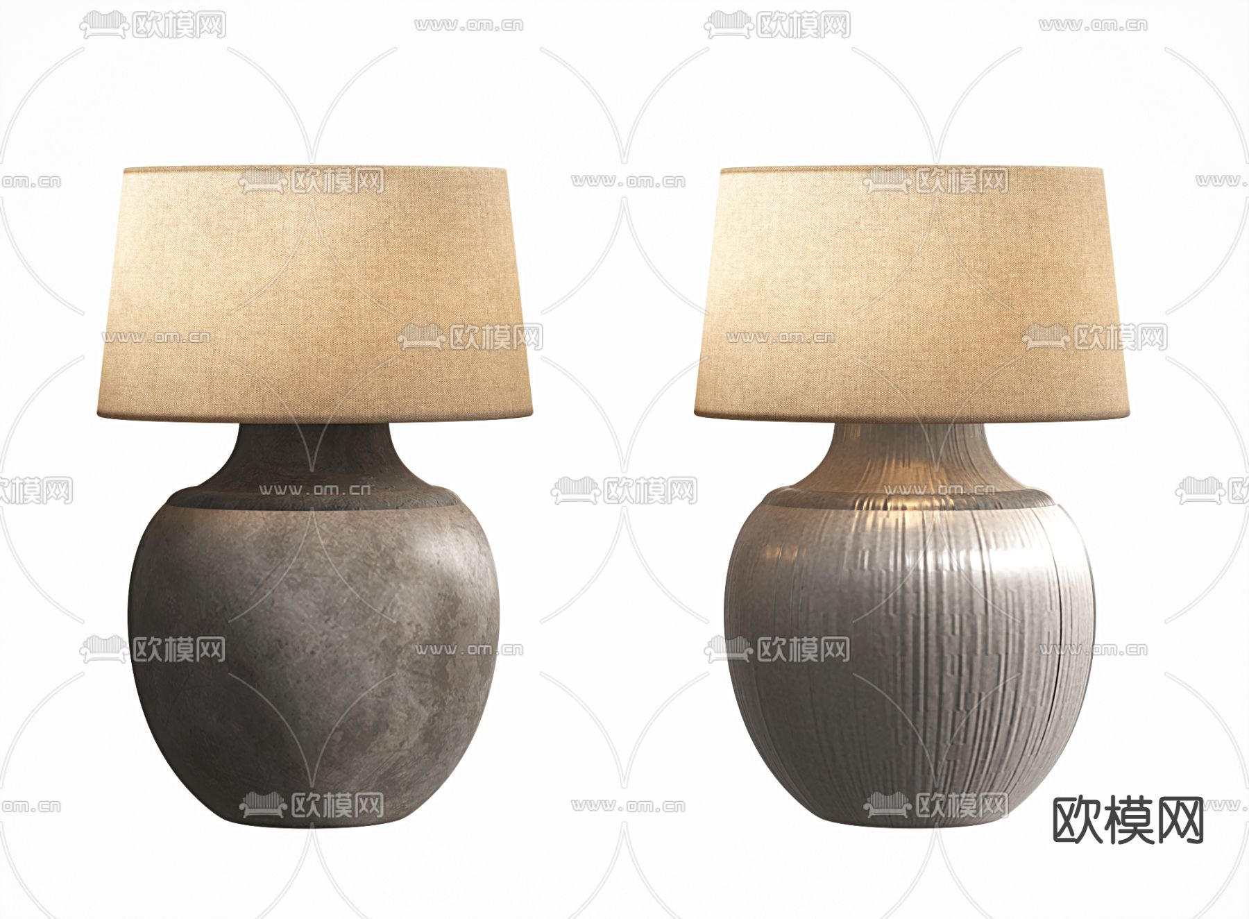 创意陶罐台灯3d模型下载