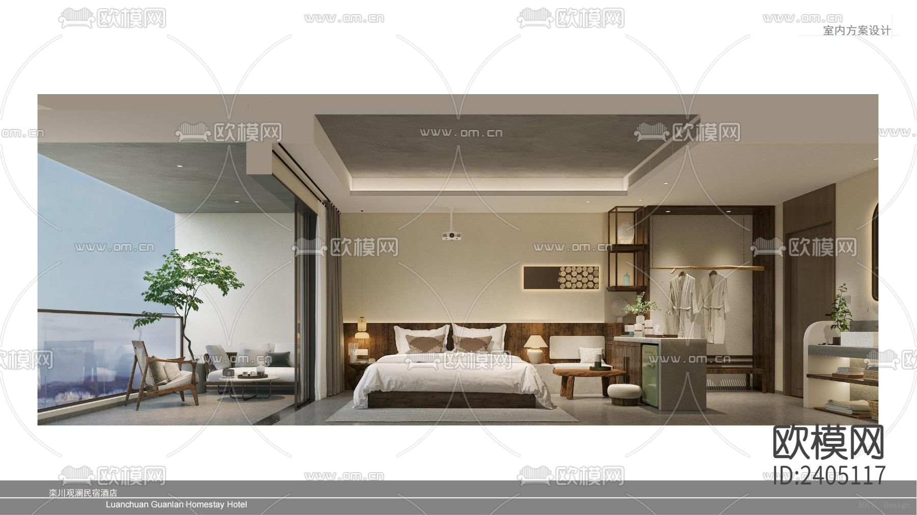 民宿CAD施工图下载（渲染图4）