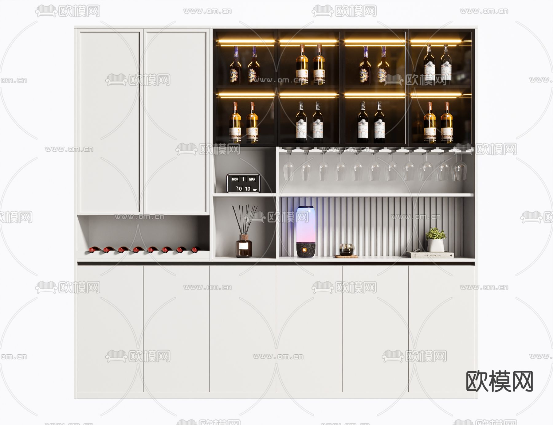 现代酒柜3d模型下载