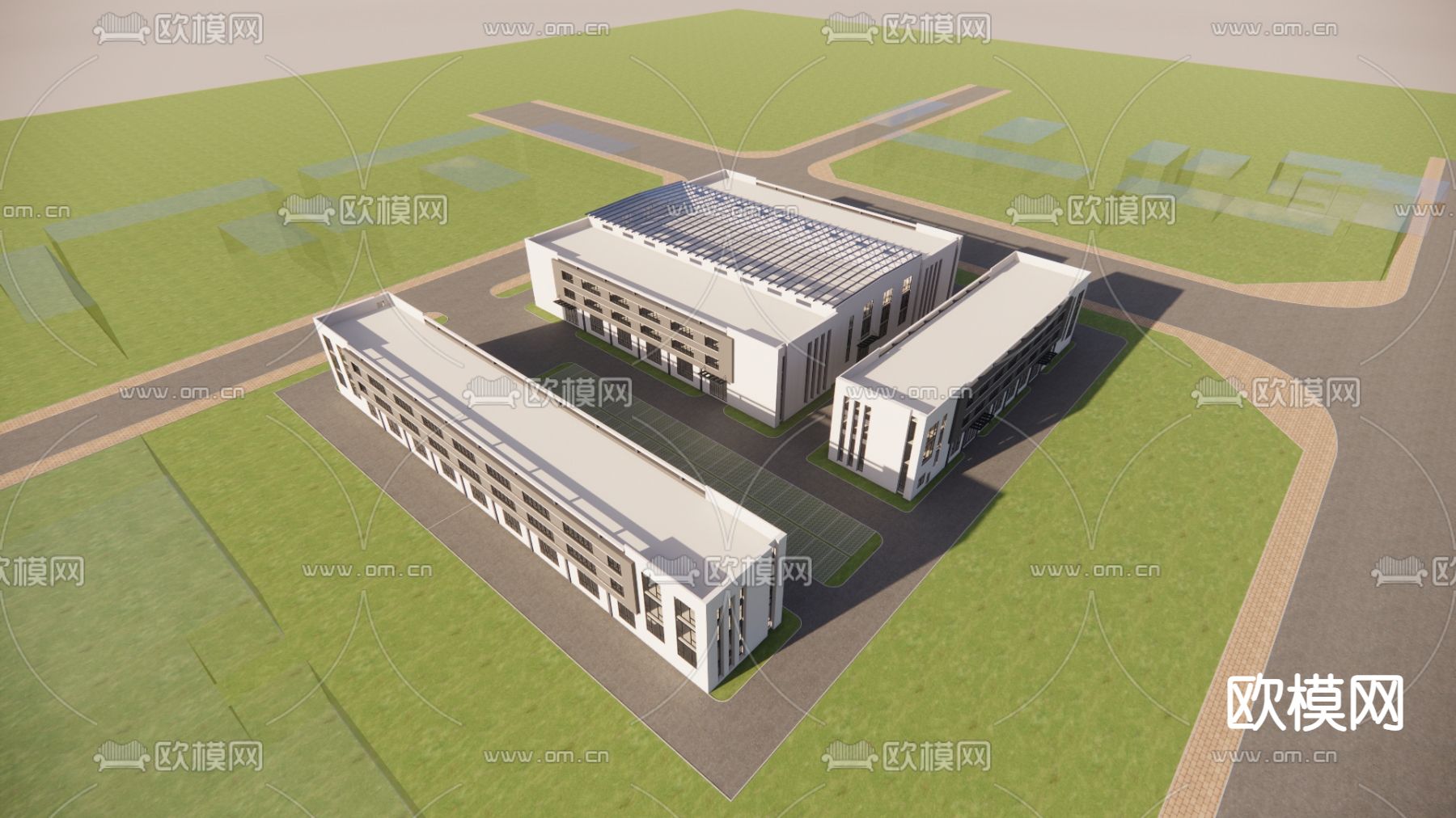 产业园建筑鸟瞰su模型下载（渲染图5）