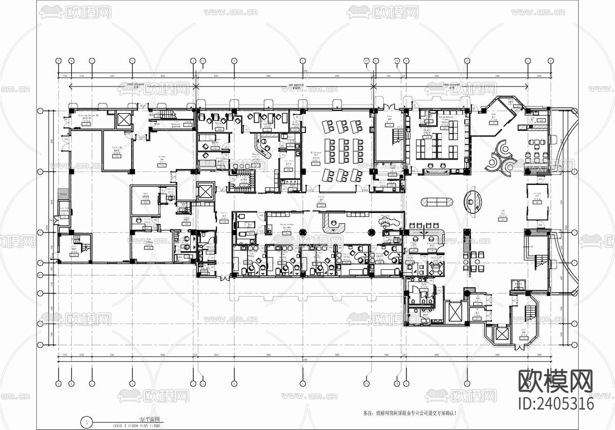 七层妇产科医院设计cad施工图下载（渲染图2）