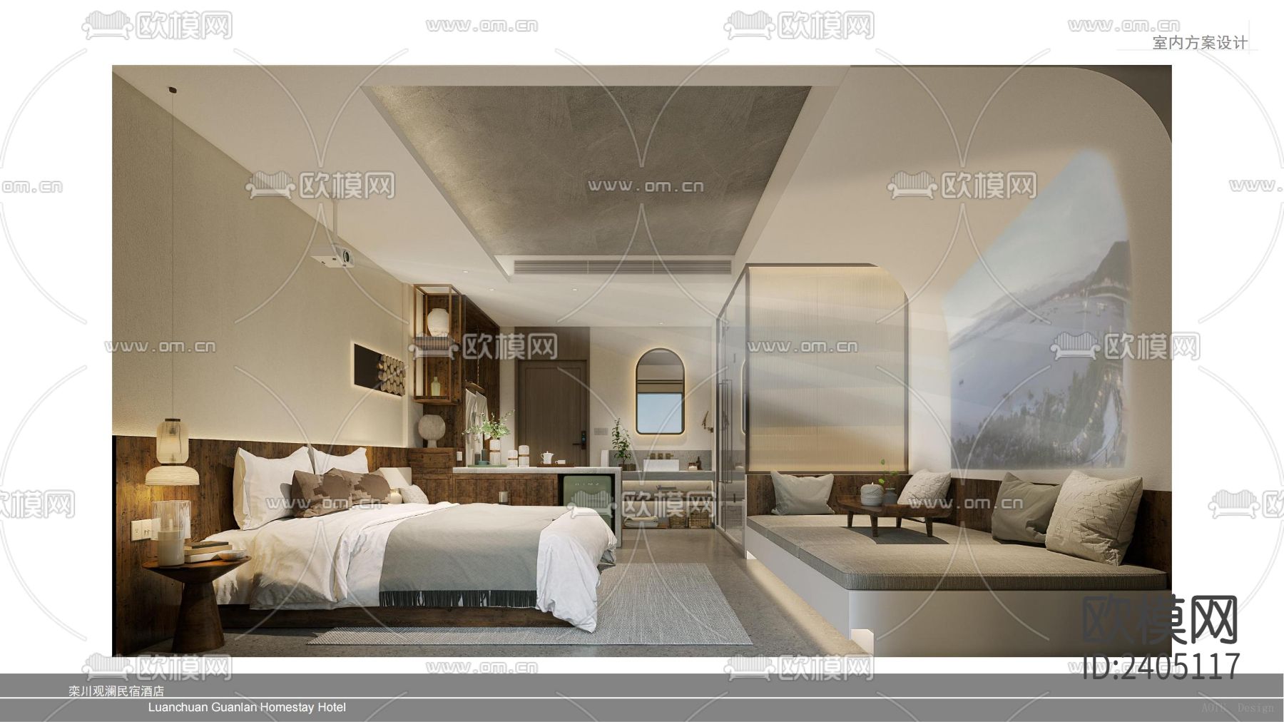 民宿CAD施工图下载（渲染图3）