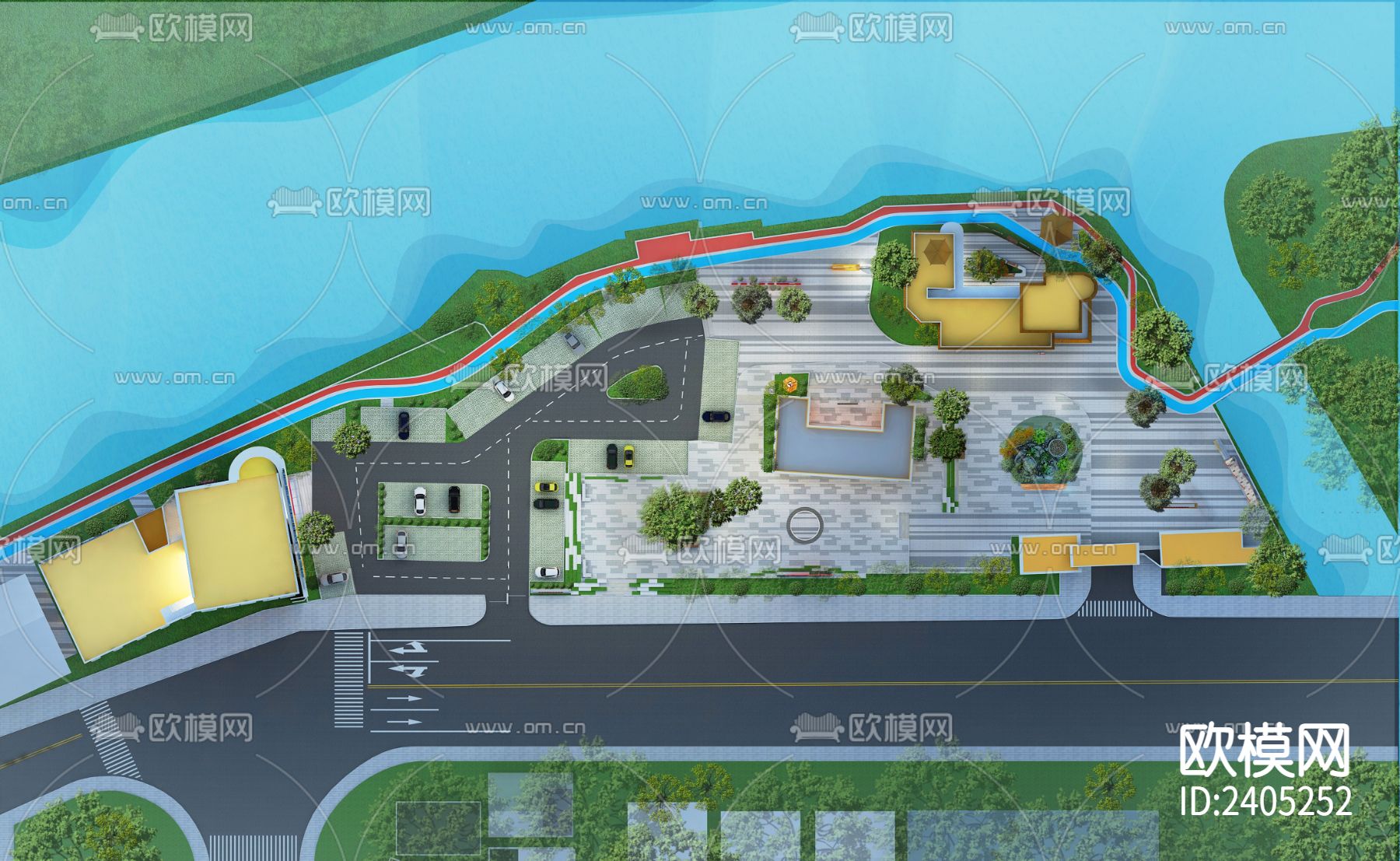 滨水公园景观设计cad施工图下载（渲染图4）