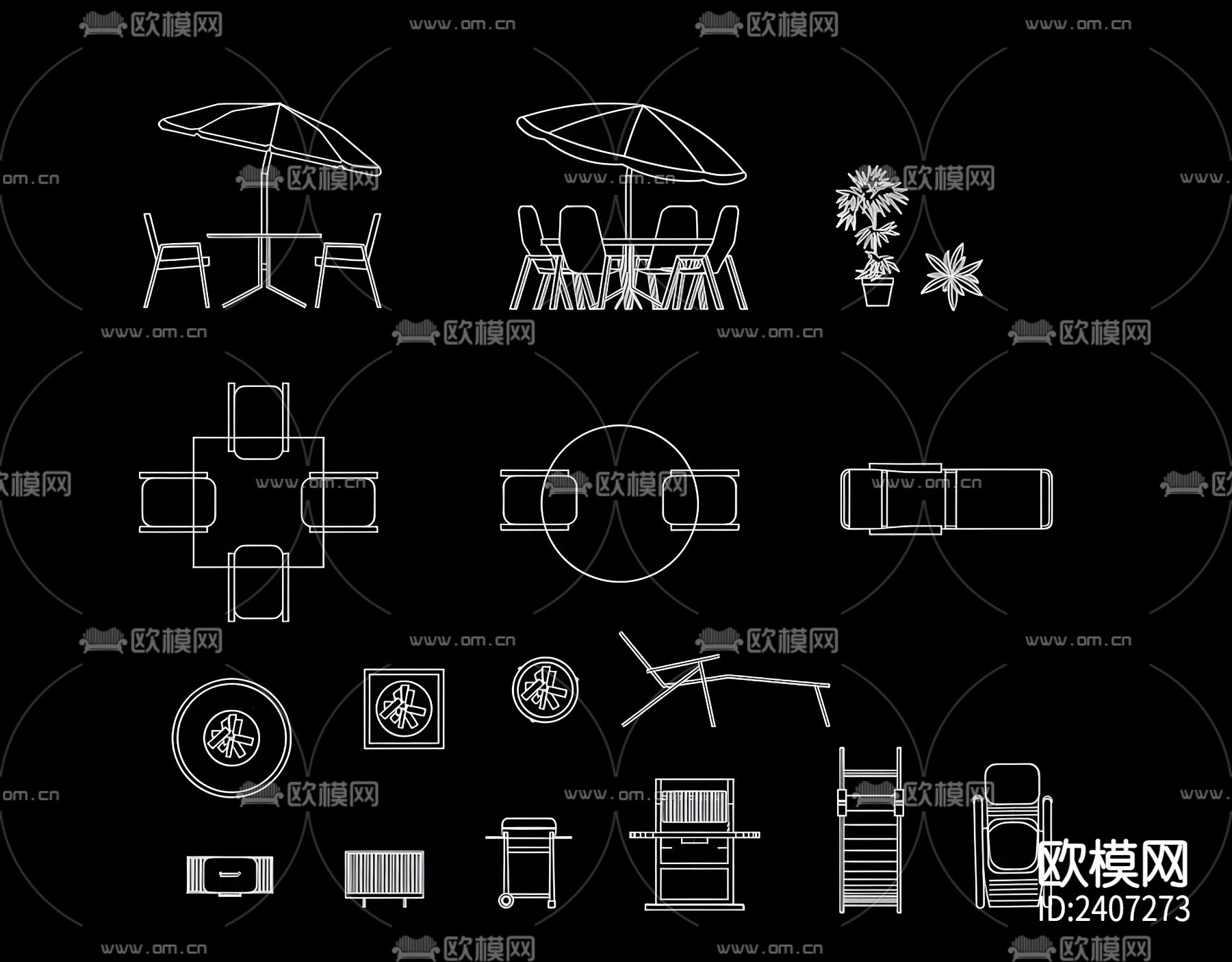 室外景观设计cad施工图下载（渲染图1）