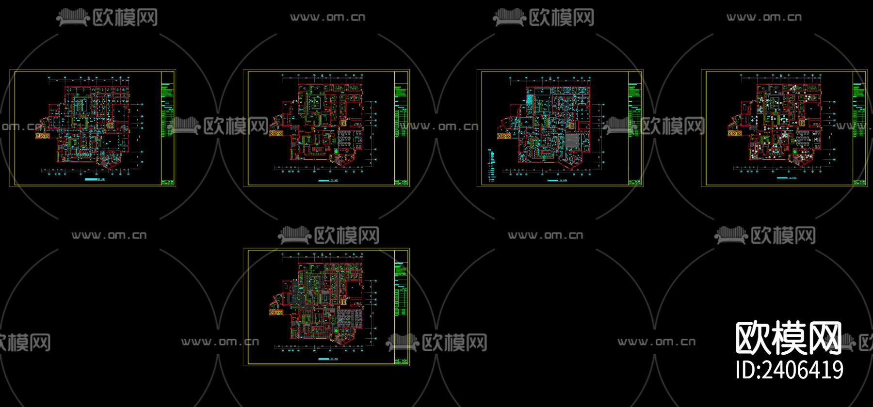 桑拿休闲会所设计cad施工图下载（渲染图3）