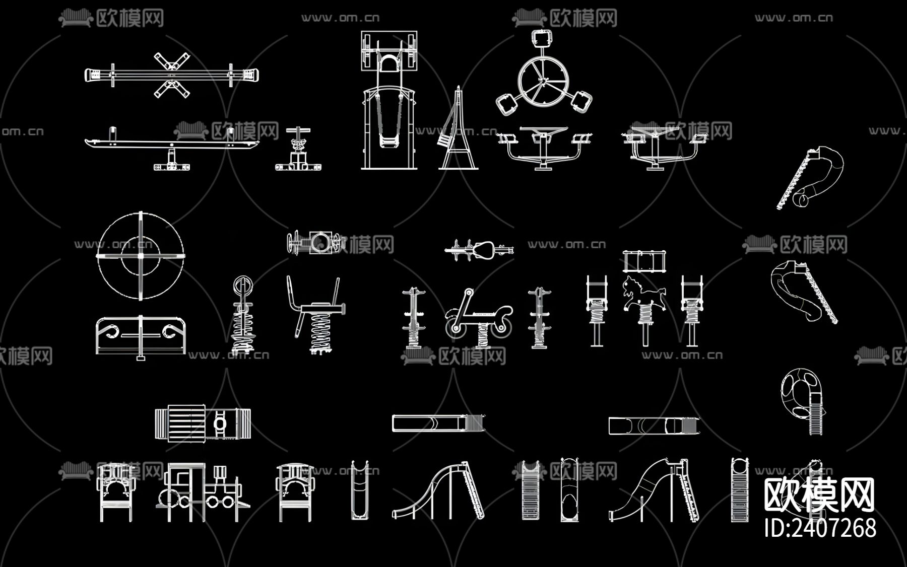 儿童乐园设备设计cad施工图下载（渲染图1）