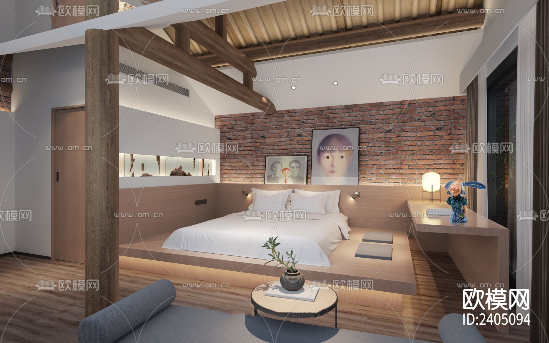 民宿CAD施工图下载（渲染图2）