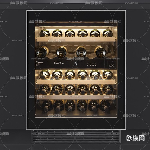现代恒温酒柜3d模型下载(渲染图2)