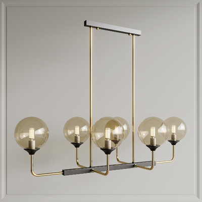 轻奢黄铜吊灯 多头吊灯su模型