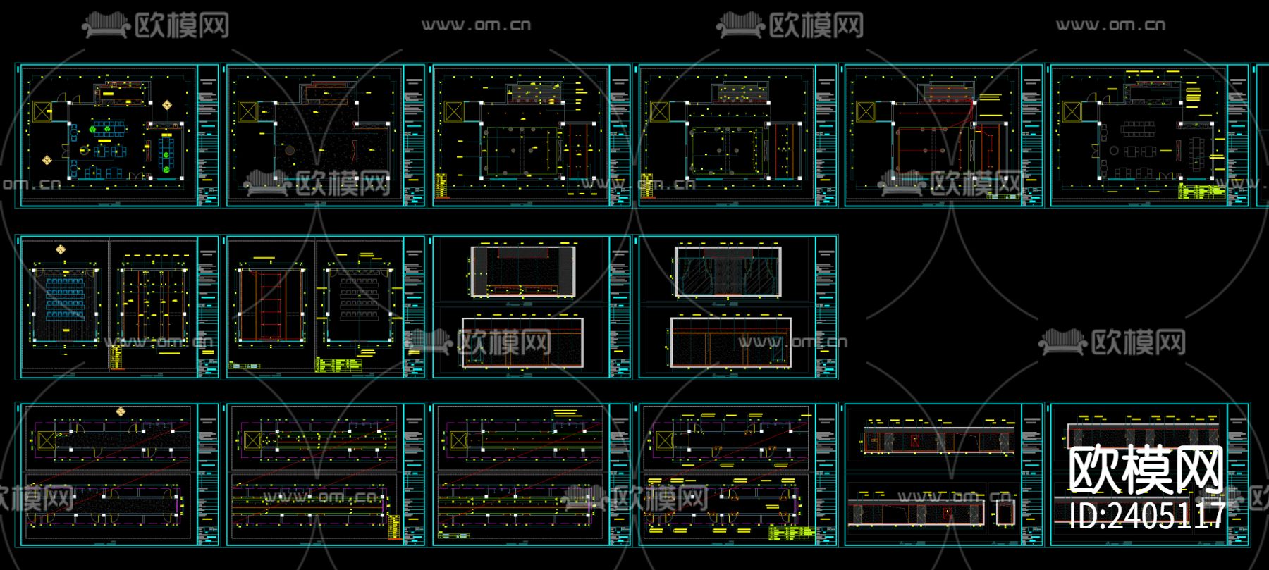 民宿CAD施工图下载（渲染图1）