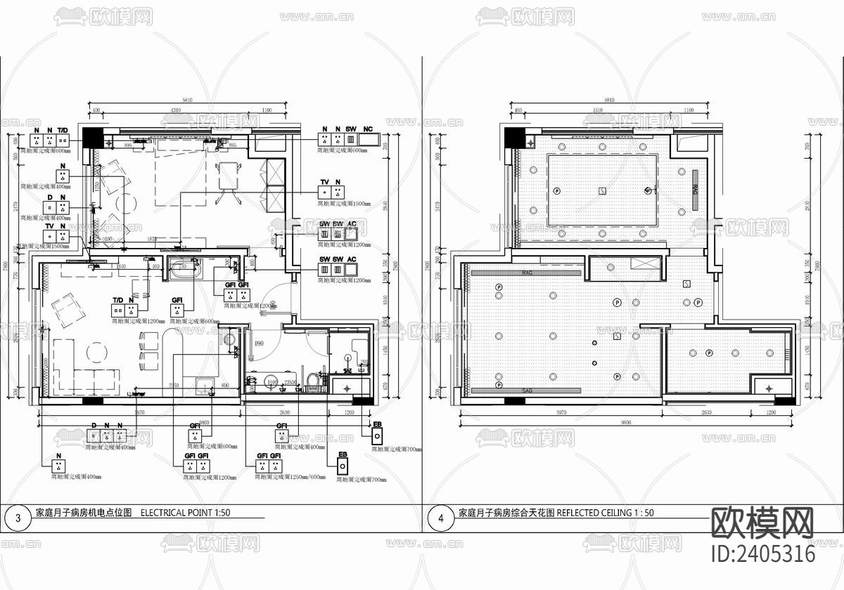 七层妇产科医院设计cad施工图下载（渲染图6）