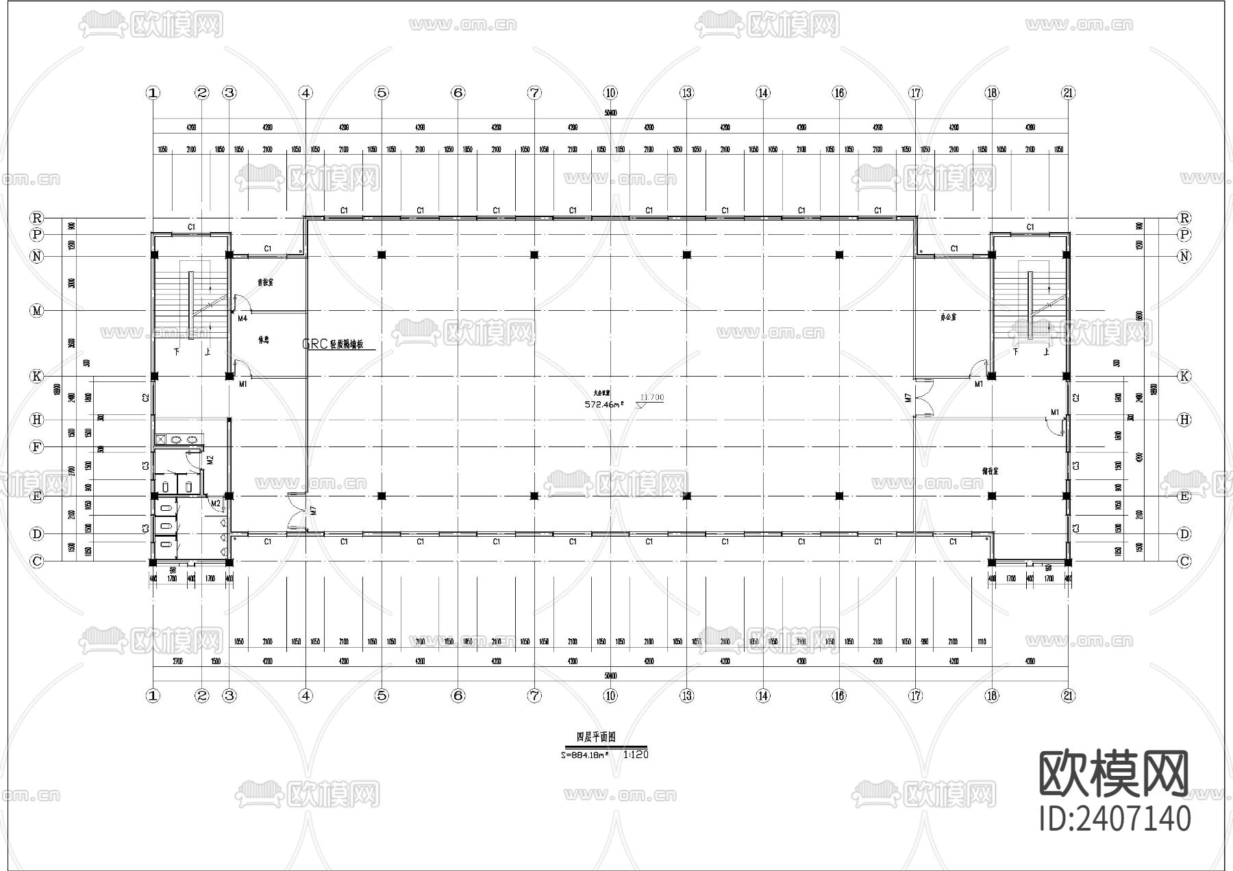 食堂设计cad施工图下载（渲染图2）