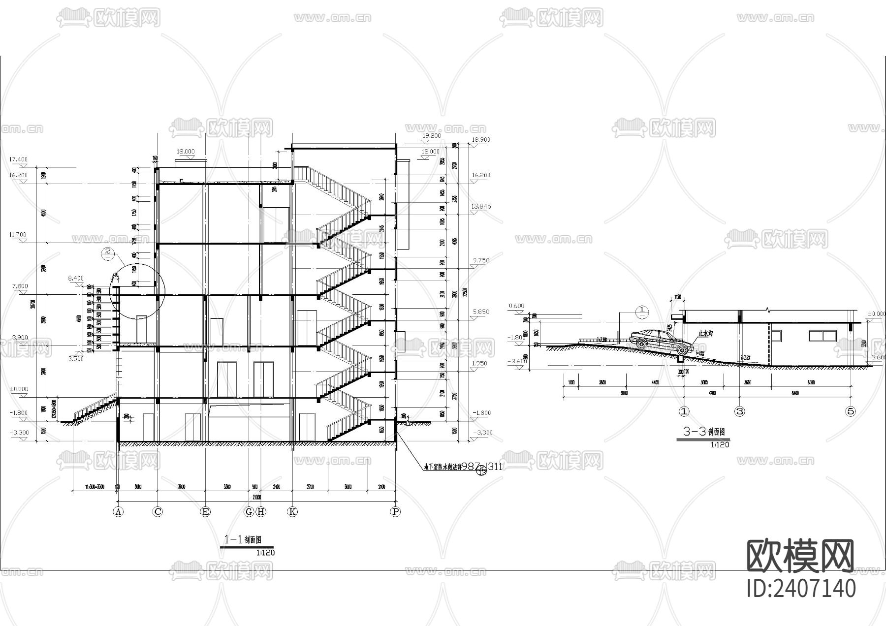 食堂设计cad施工图下载（渲染图4）