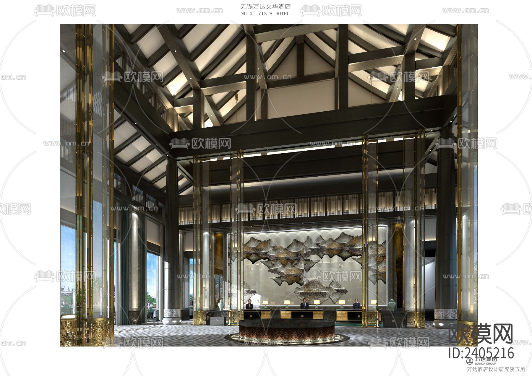 万达文华酒店设计cad施工图下载（渲染图10）