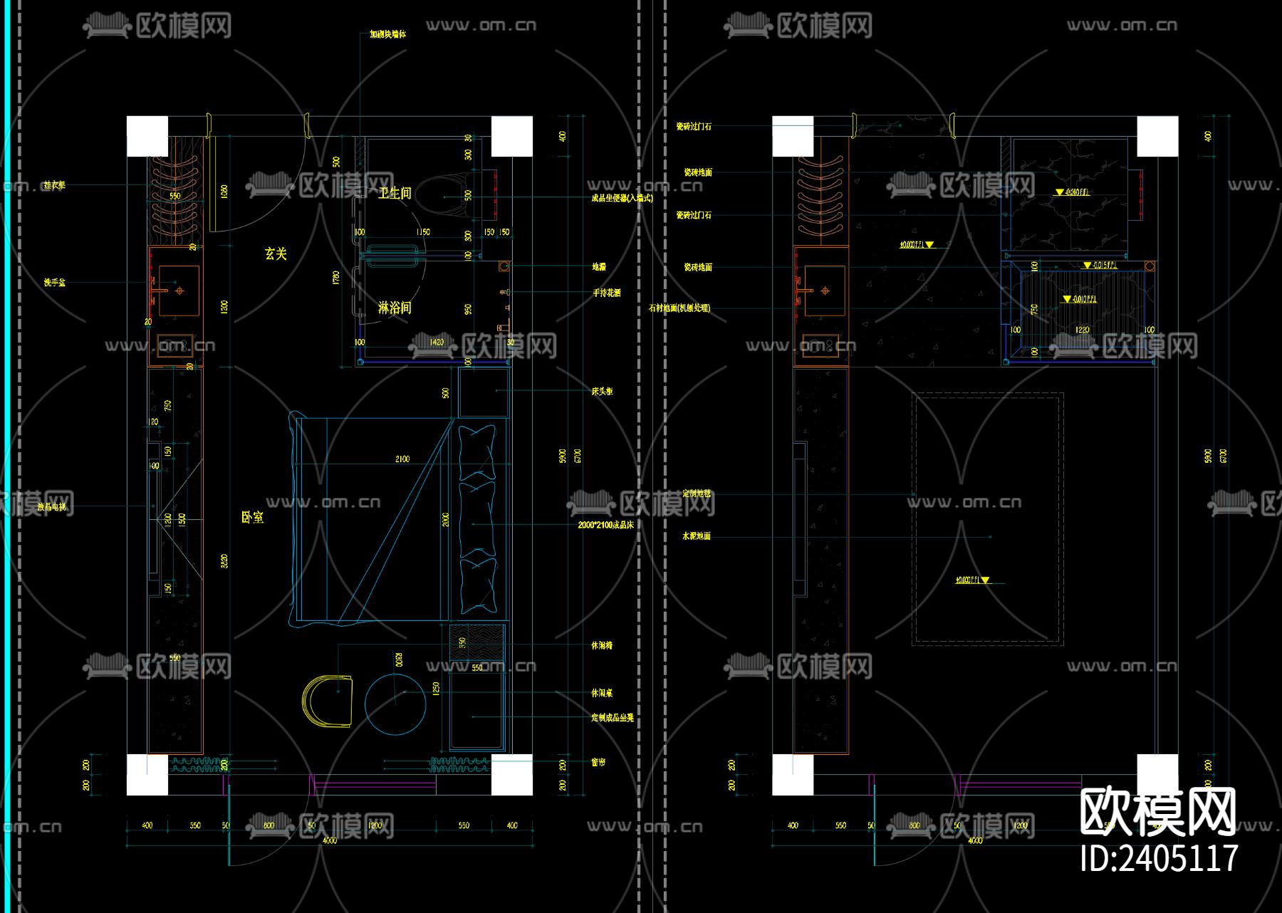 民宿CAD施工图下载（渲染图8）
