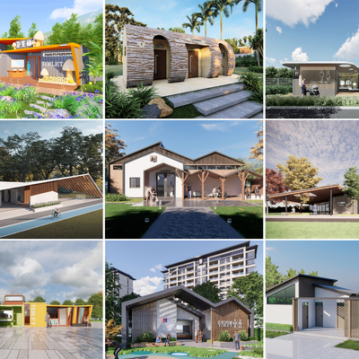  现代公共厕所su模型 