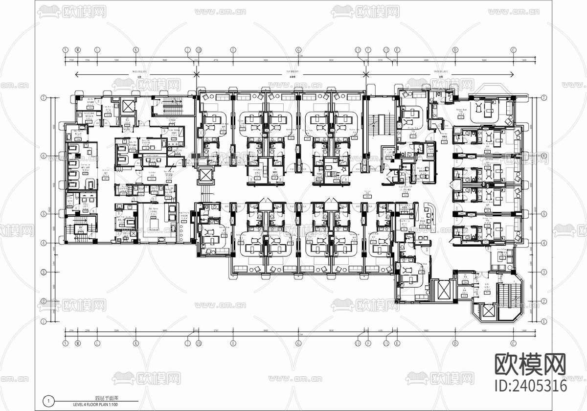 七层妇产科医院设计cad施工图下载（渲染图3）