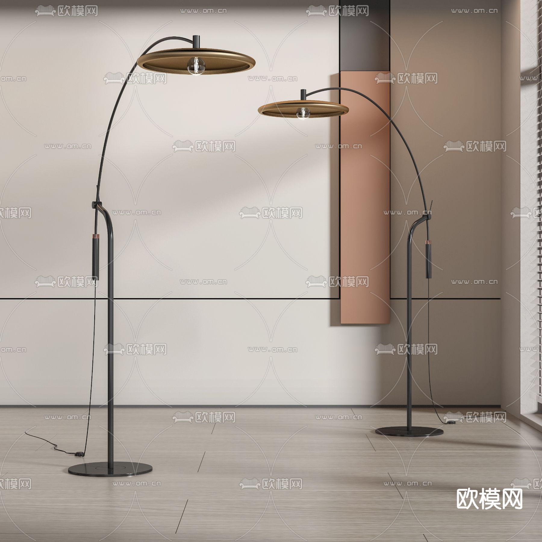 现代落地灯3d模型下载