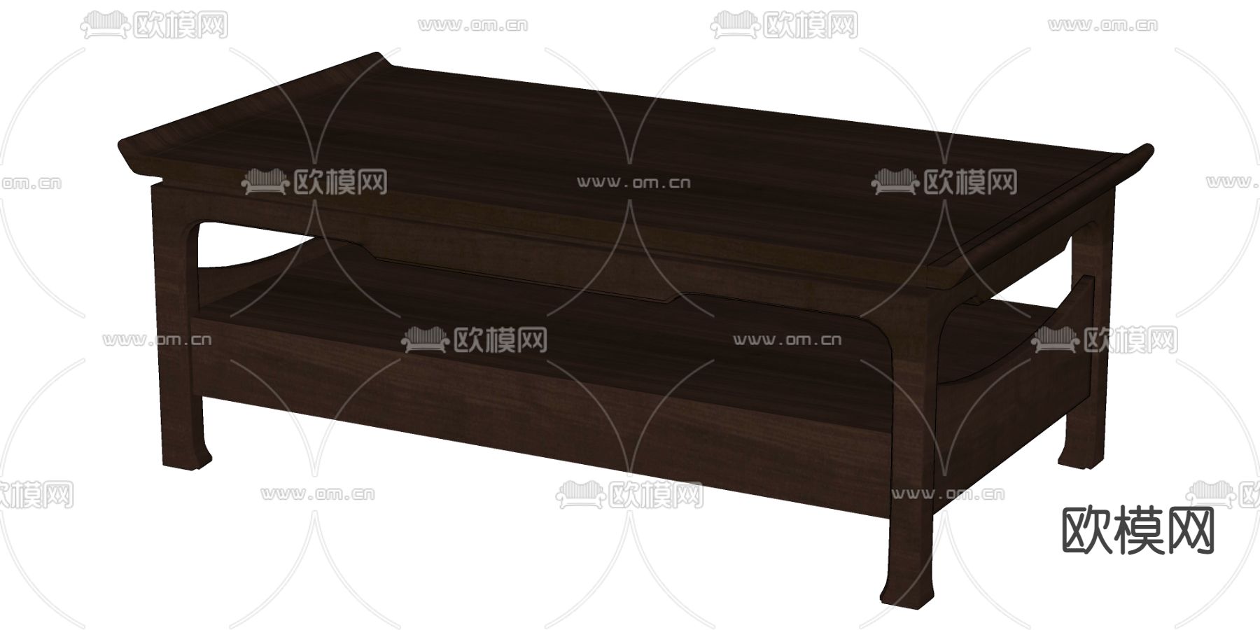 新中式茶几su模型下载（渲染图2）