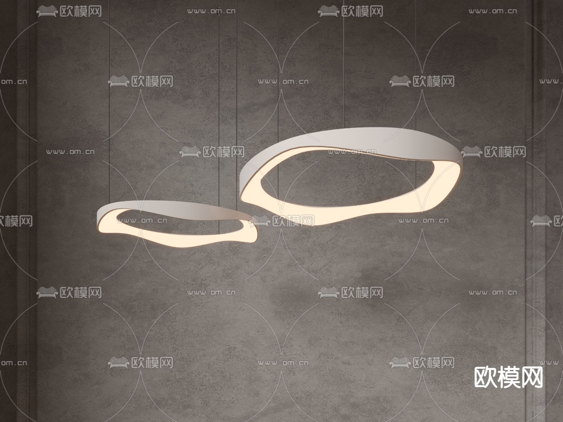 环形吊灯 客厅吊灯su模型下载（渲染图5）