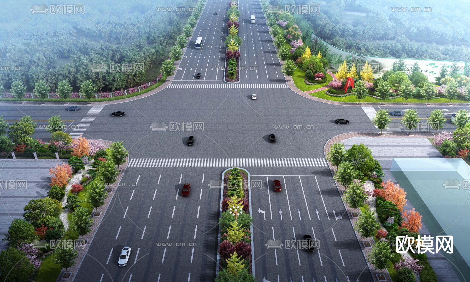 道路桥梁鸟瞰psd下载