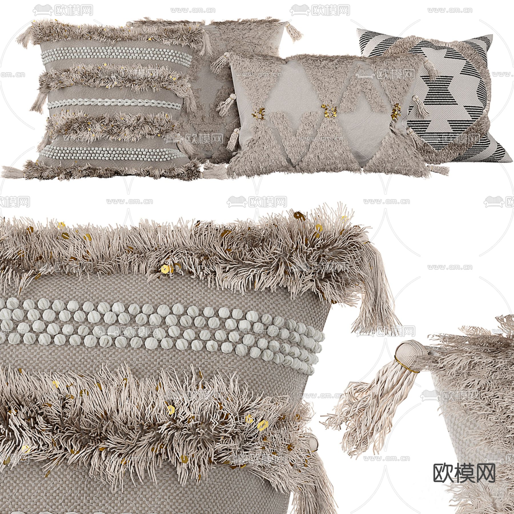 编织枕头 靠枕3d模型