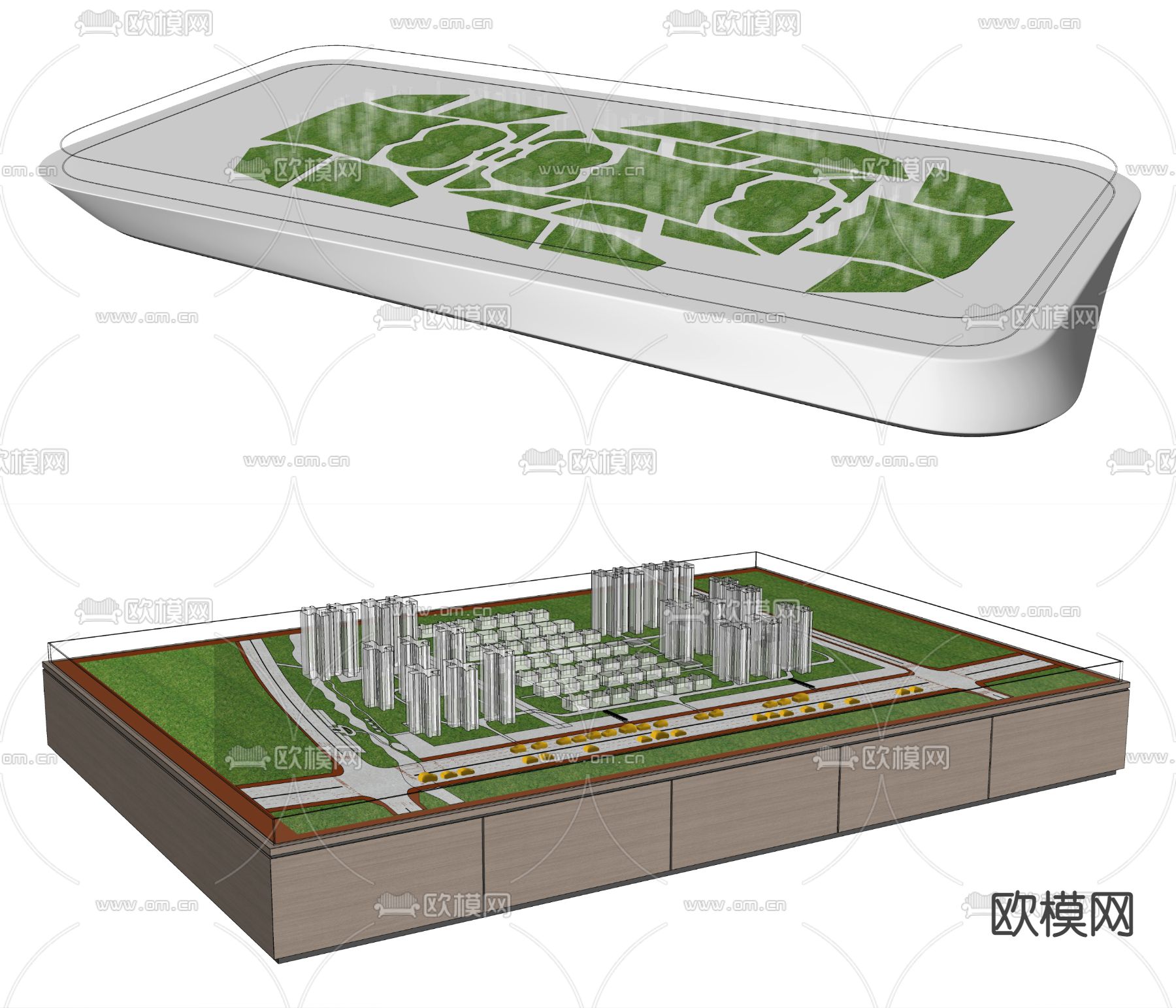售楼处沙盘 su模型下载（渲染图2）