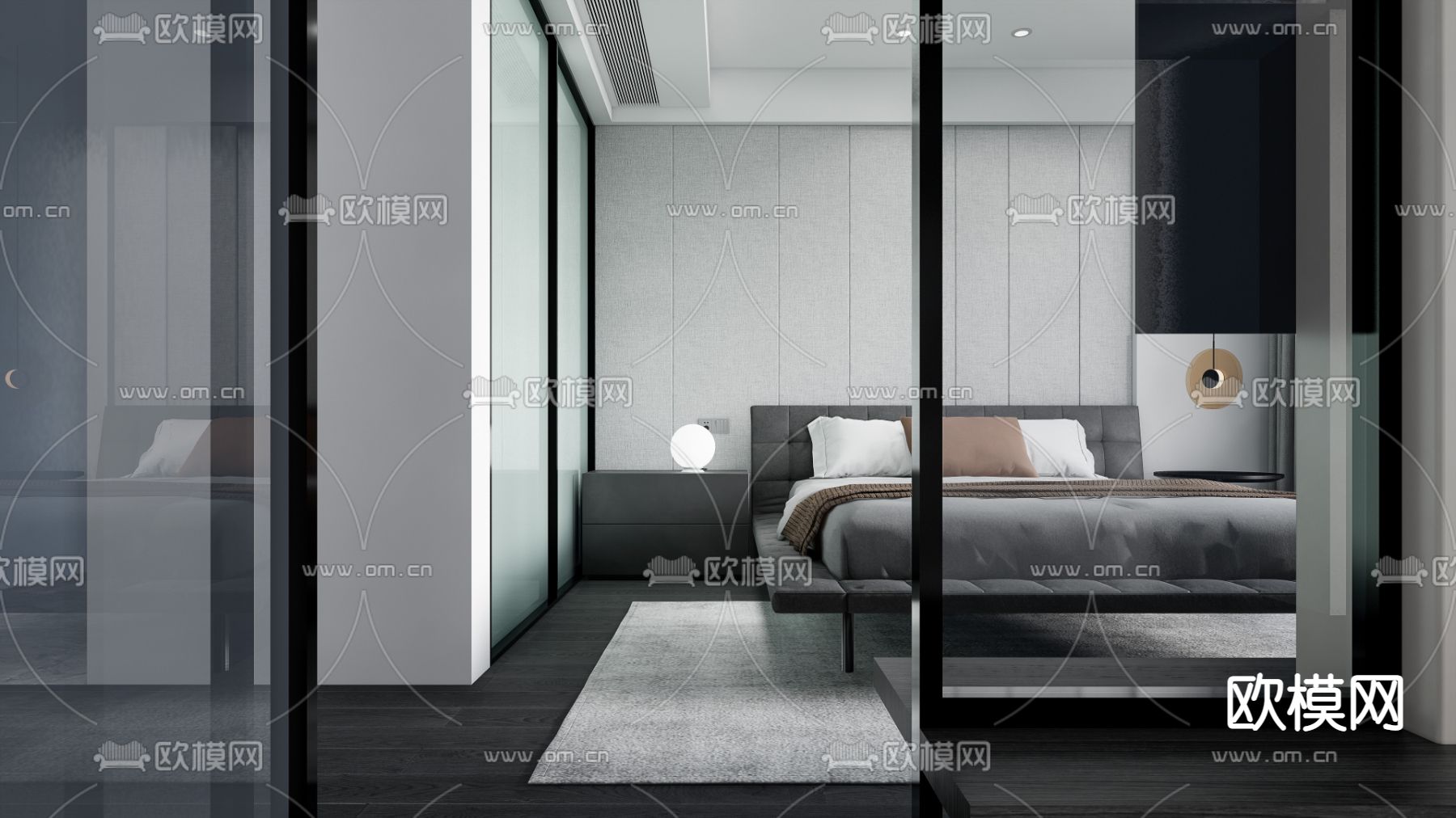 黑白公寓su模型下载（渲染图3）