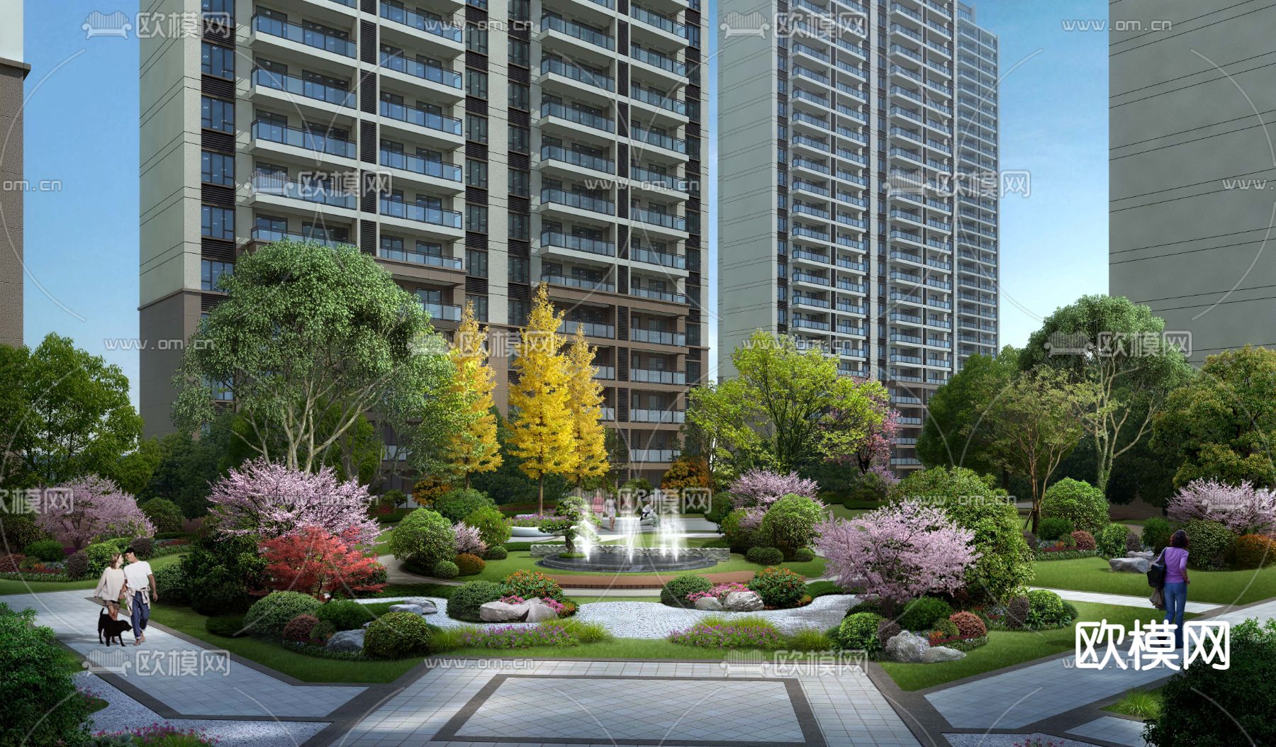 小区住宅公园psd下载