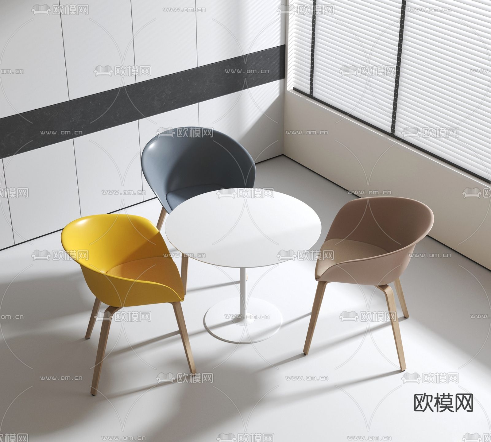 现代休闲桌椅su模型