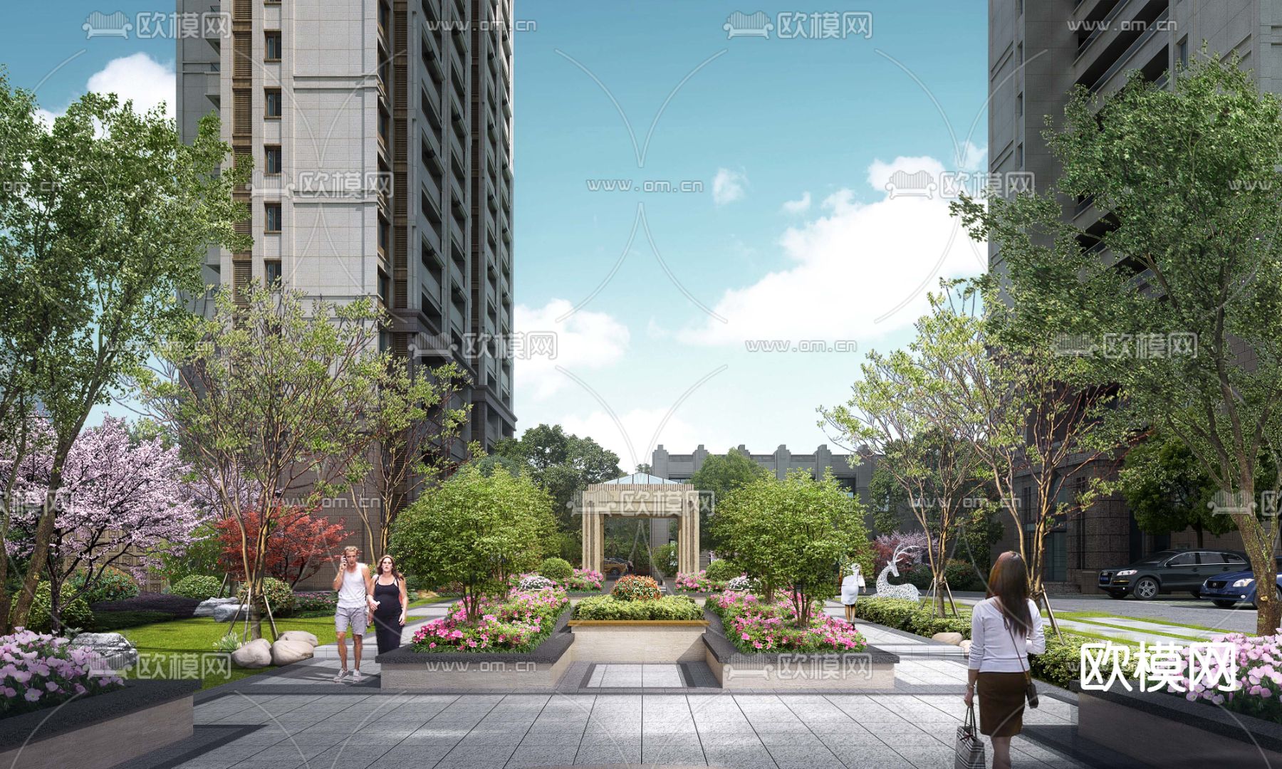 小区住宅公园psd下载