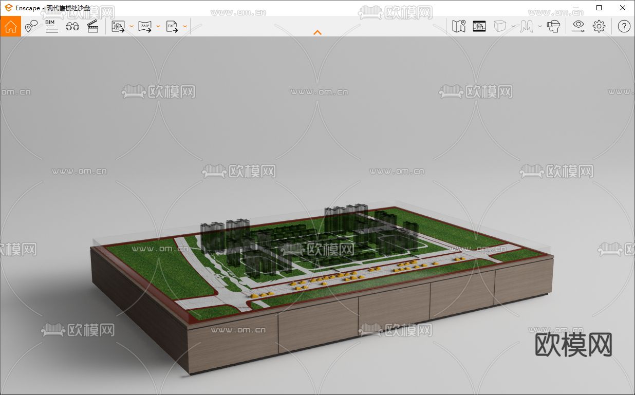 售楼处沙盘 su模型下载（渲染图3）
