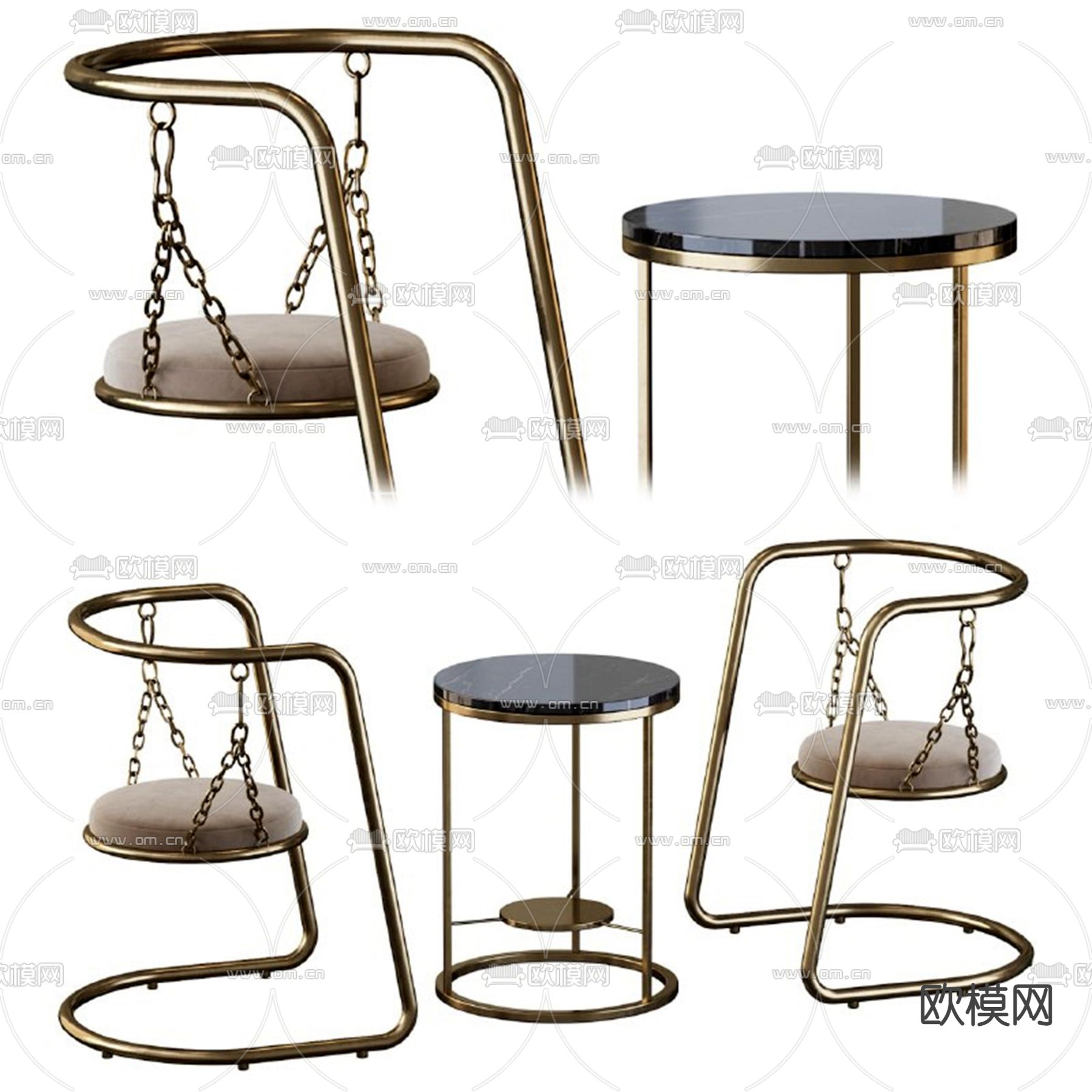 B&B Italia 轻奢休闲椅 吊椅3d模型下载