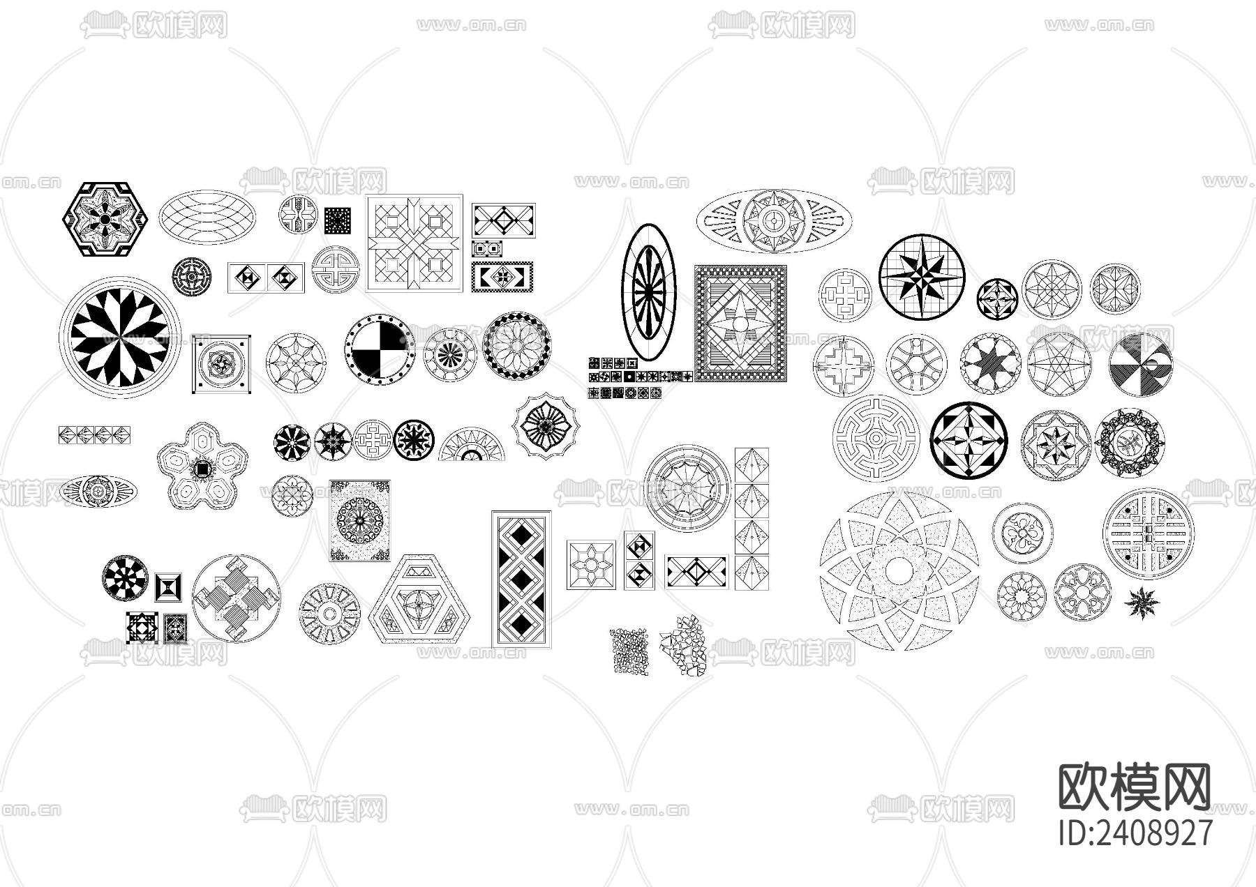 地面拼图库设计cad施工图下载（渲染图6）