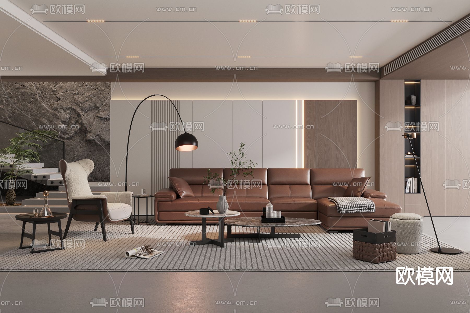 现代客厅su模型