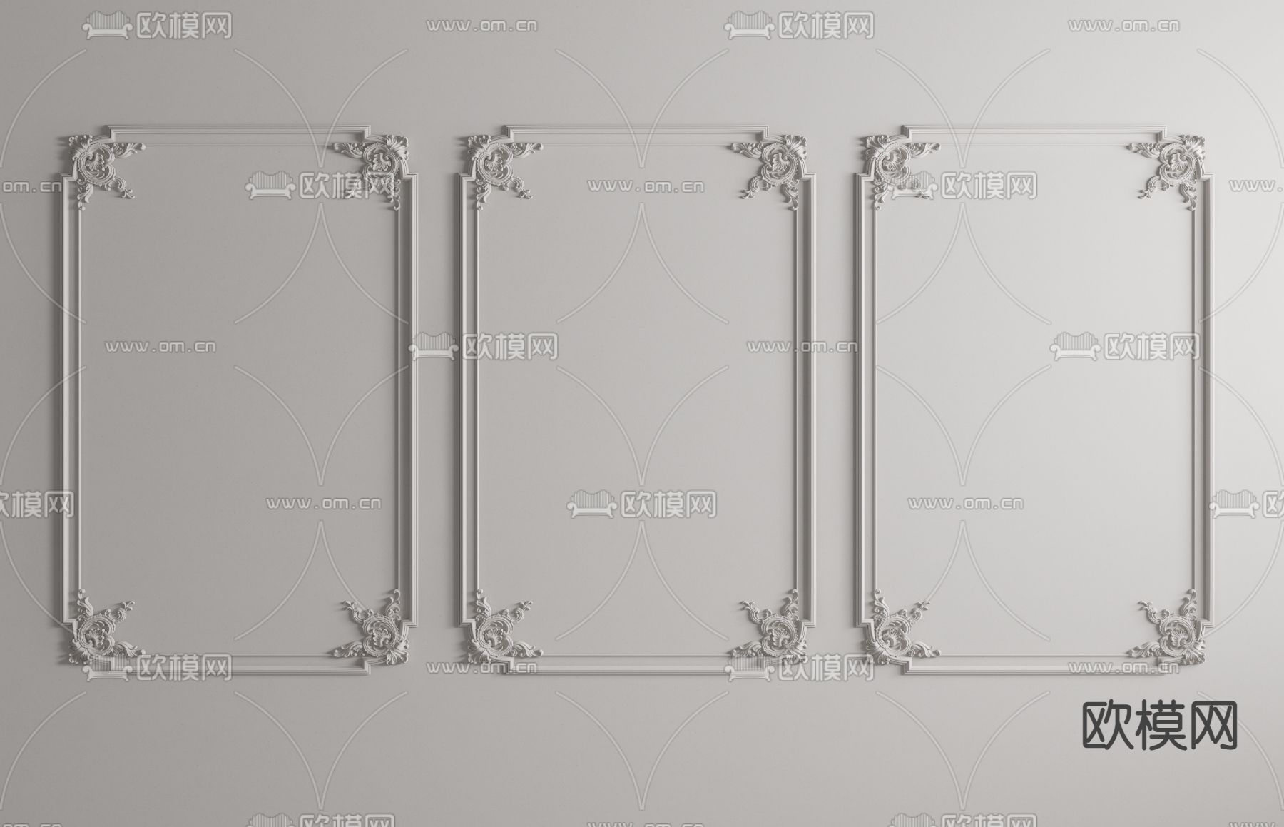 法式雕花 角线su模型