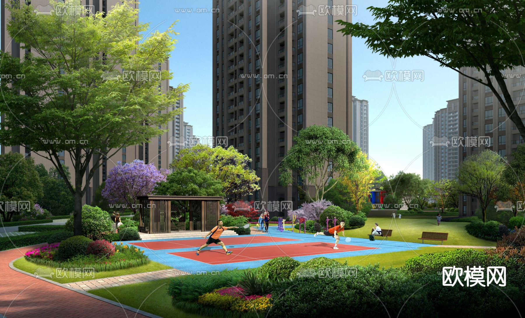 住宅小区公园psd下载