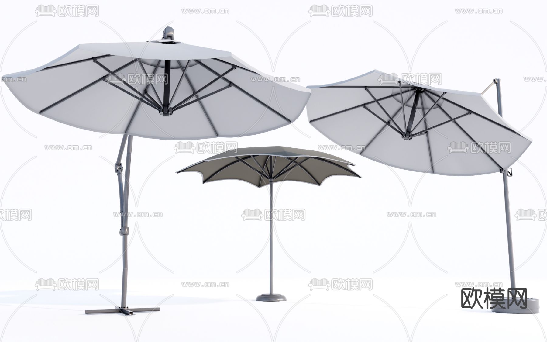 现代遮阳伞 户外伞su模型下载（渲染图1）