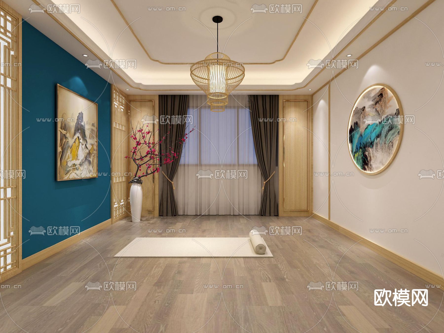 中式健身房免费3d模型下载