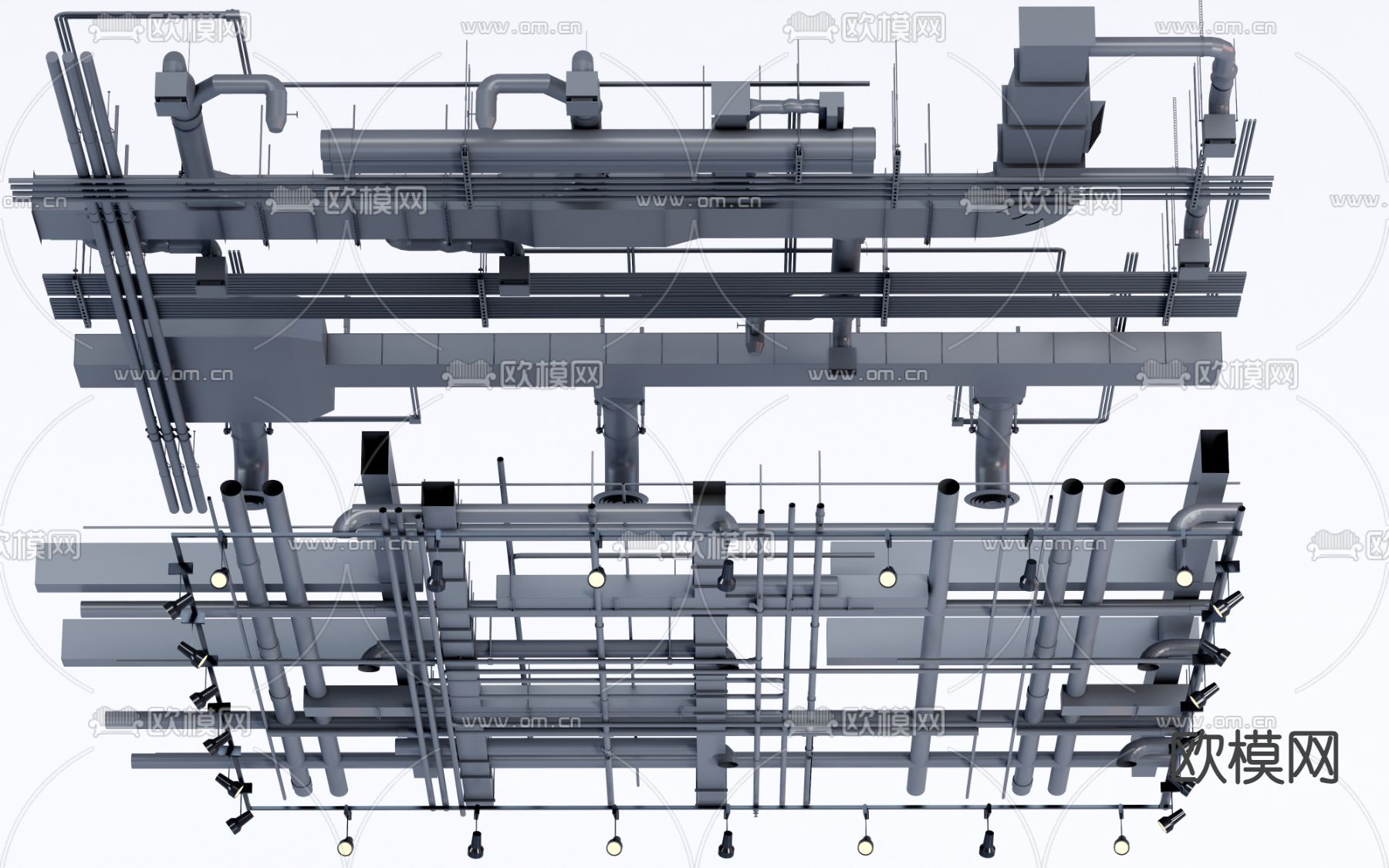 工业吊顶su模型下载（渲染图1）