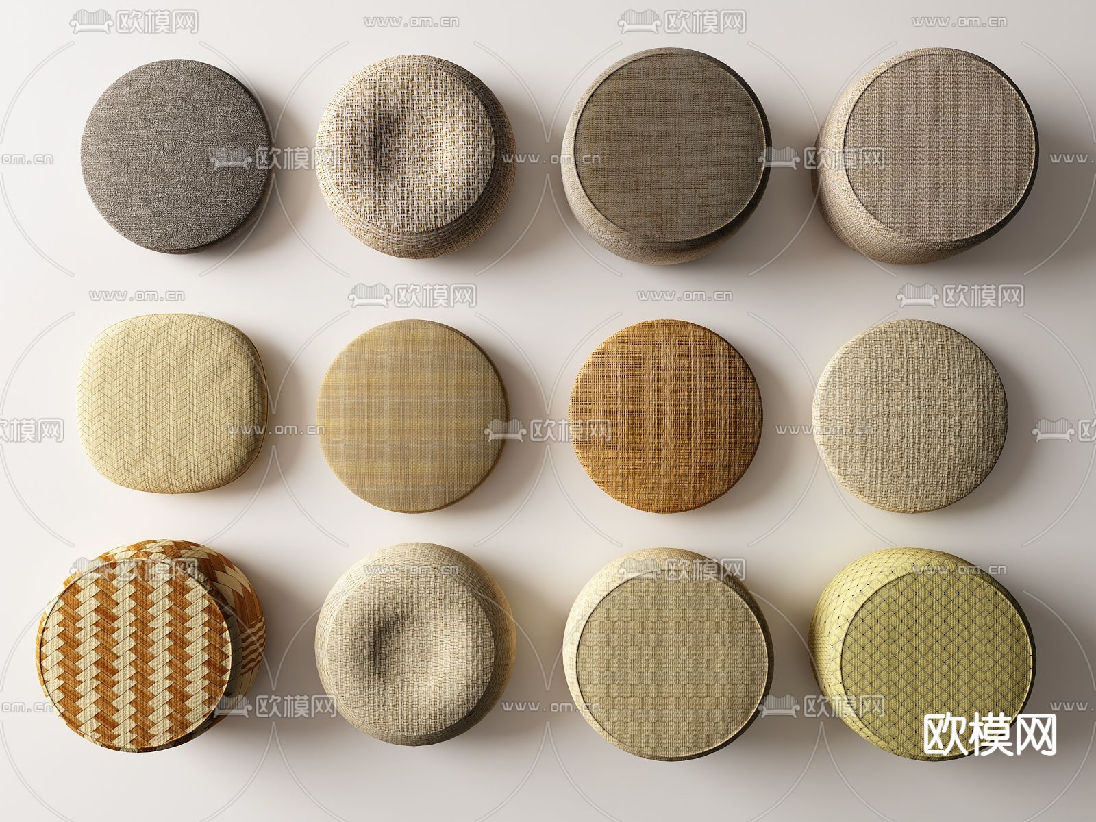 新中式蒲团 坐垫su模型下载（渲染图1）