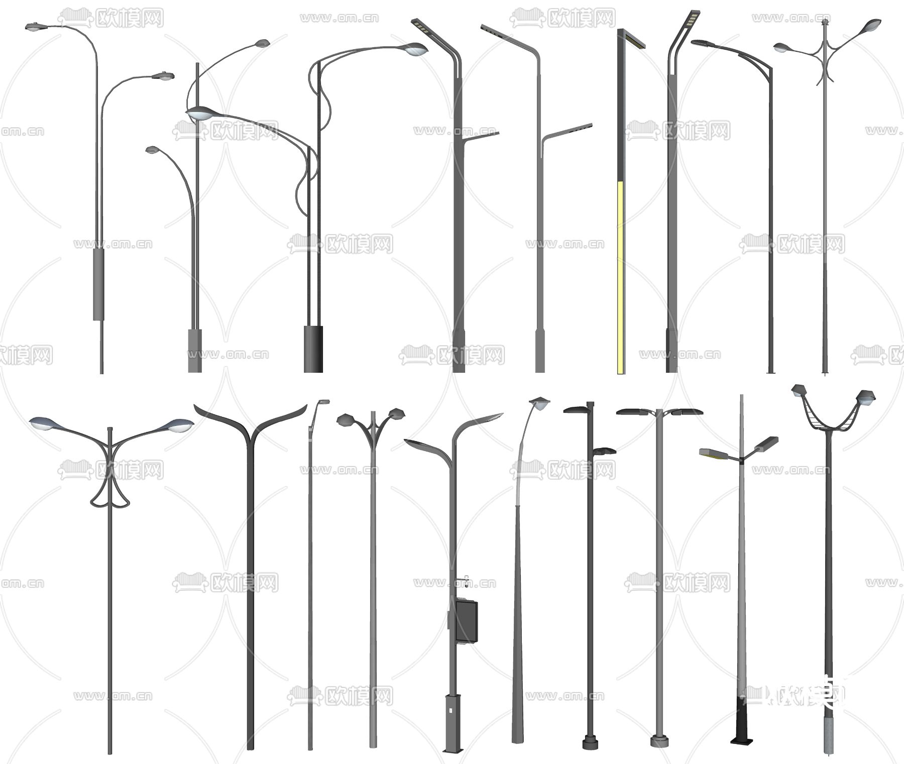 现代路灯su模型下载