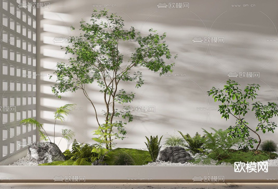 室内绿植造景 植物堆3d模型下载_ID12234055_3dmax免费模型-欧模网