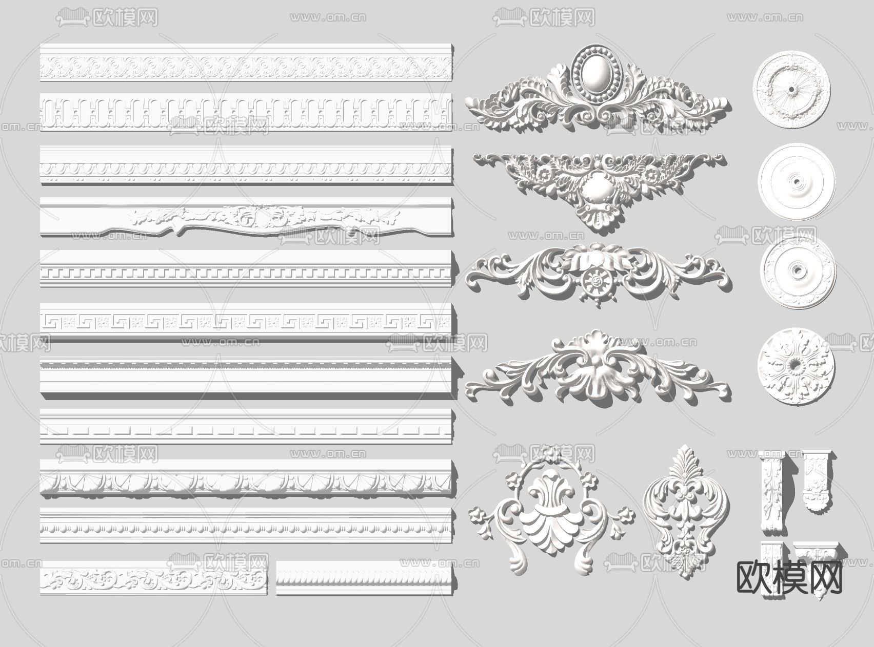 欧式雕花 石膏角线su模型